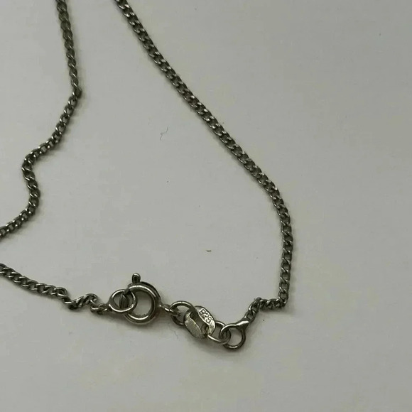 925 silver chain with  larimar wire wrapped pendant - Picture 2 of 7